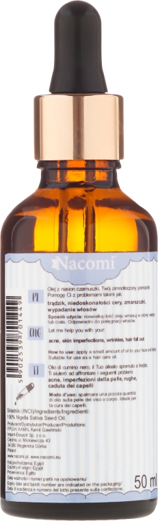 Olej z czarnuszki z pipetą - Nacomi — Zdjęcie N2