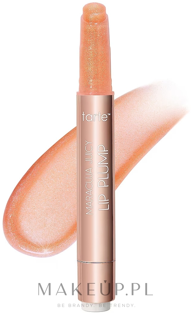 Brokatowy błyszczyk z połyskiem - Tarte Cosmetics Maracuja Juicy Shimmer Glass Lip Plump — Zdjęcie Peach