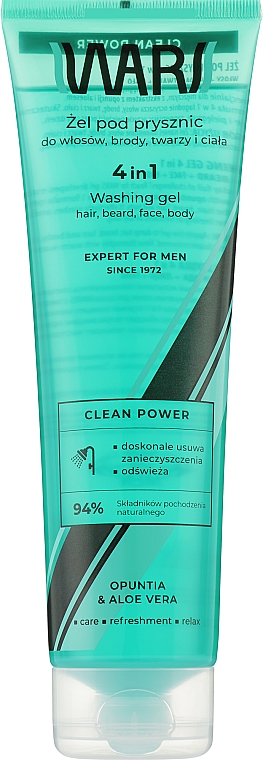 Żel pod prysznic 4 w 1 do włosów, brody, twarzy i ciała - Miraculum Wars Washing Gel 4 In 1 Expert For Men Clean Power — Zdjęcie N1
