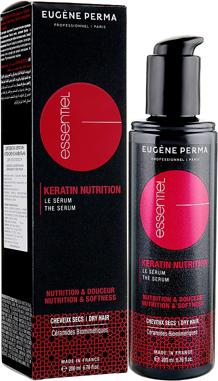 Odżywczo-zmiękczające serum z keratyną do włosów suchych - Eugene Perma Essentiel Keratin Nutrition Serum — Zdjęcie N1