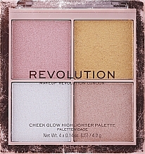 PRZECENA! Paleta do twarzy - Makeup Revolution Ultimate Lights Cheek Glow Palette * — Zdjęcie N4