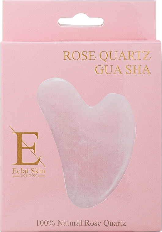 Masażer do twarzy Gua Sha, kwarc różowy - Eclat Skin London Rose Quartz Gua Sha — Zdjęcie N2