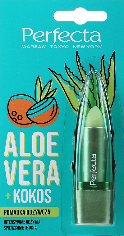 Pomadka odżywcza, Aloe vera i kokos - Perfecta Aloe Vera + Coconut