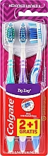 Szczoteczka do zębów 3 szt., średnia, zielona+fioletowa+niebieska - Colgate Medium Toothbrush — Zdjęcie N1