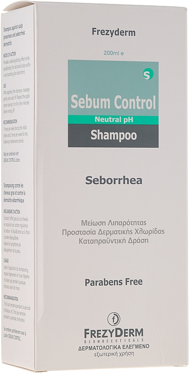 Szampon do włosów przeciw łojotokowemu zapaleniu skóry - Frezyderm Sebum Control Seborrhea Shampoo — Zdjęcie N3