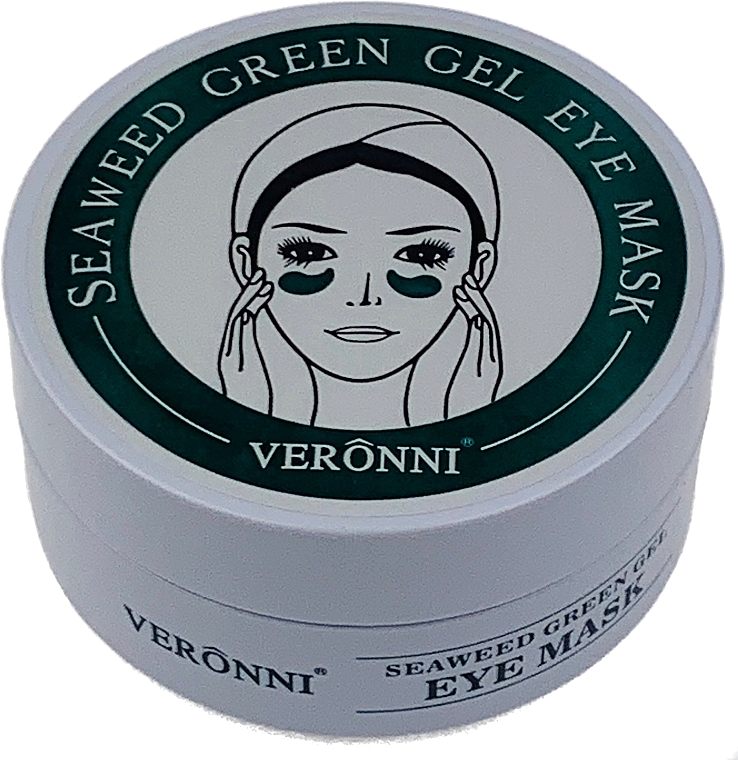Odmładzające hydrożelowe płatki pod oczy z ekstraktem z alg morskich i kwasem hialuronowym - Veronni Seaweed Green Gel Eye Mask — Zdjęcie N1