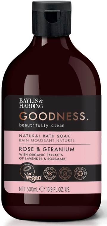 Naturalny płyn do kąpieli - Baylis & Harding Goodness Rose & Geranium Natural Bath Soak — Zdjęcie N1