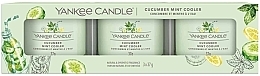 Zestaw świec zapachowych - Yankee Candle Cucumber Mint Cooler (candle/3x37g) — Zdjęcie N1