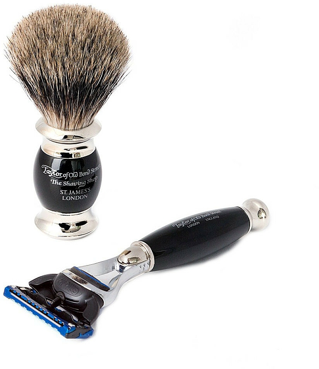 Zestaw do golenia - Taylor of Old Bond Street Pure Fusion Edwardian Shaving Set (razor + shaving brush + stand) — Zdjęcie N2