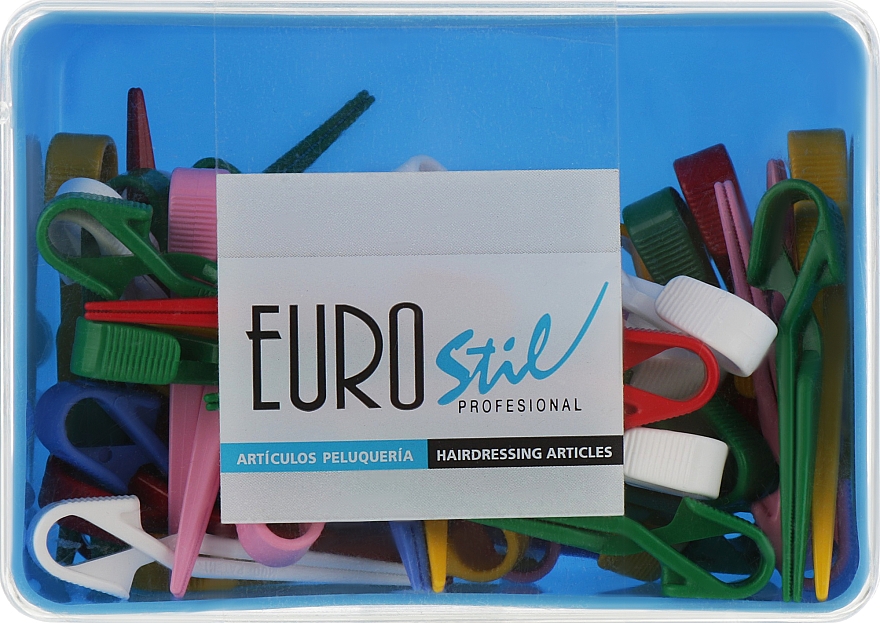 Klipsy plastikowe małe, wielokolorowe, 00046	 - Eurostil