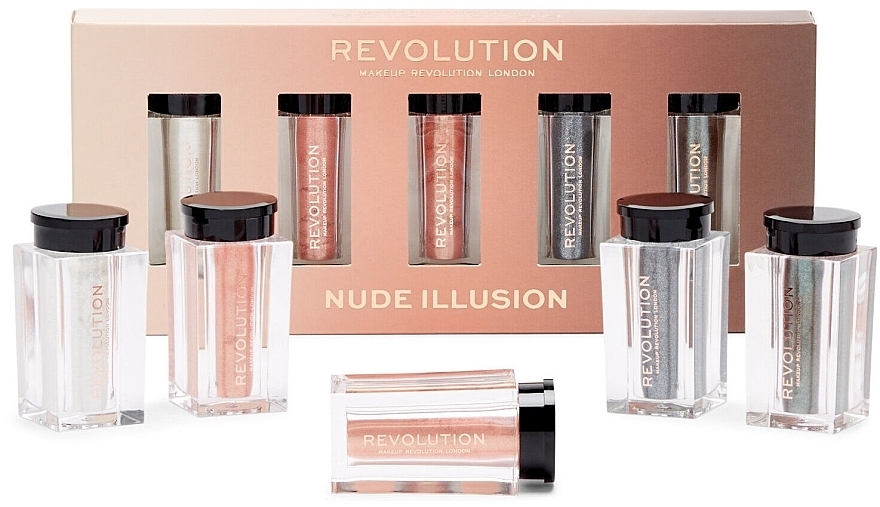 Zestaw pigmentów - Makeup Revolution Pigment Collection Nude Illusion (eye/pigment/5pcs) — Zdjęcie N1