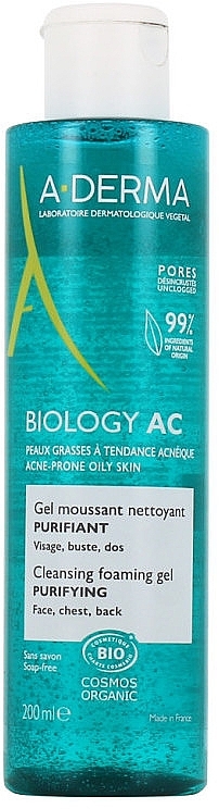 Żel do mycia twarzy dla mężczyzn - A-Derma Biology AC Cleansing Foaming Gel — Zdjęcie N1
