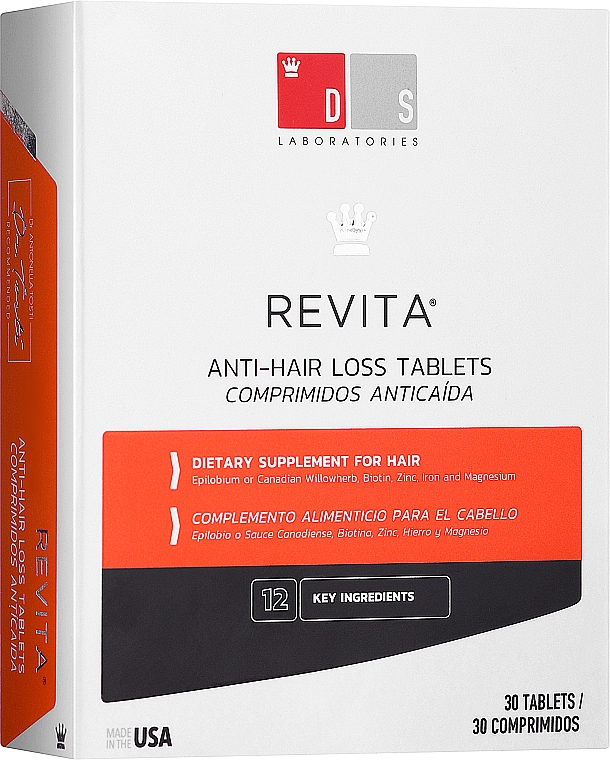 Suplement diety wzmacniający włosy osłabione i wypadające - DS Laboratories Revita Anti-Hair Loss Tablets — Zdjęcie N1