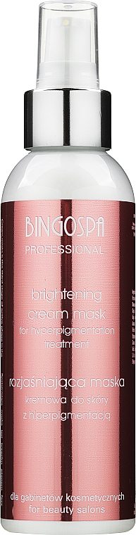 Rozjaśniająca maska kremowa do skóry z hiperpigmentacją, spray - BingoSpa Artline Brightening Cream Mask Hyperpigmentation Skin — Zdjęcie N1