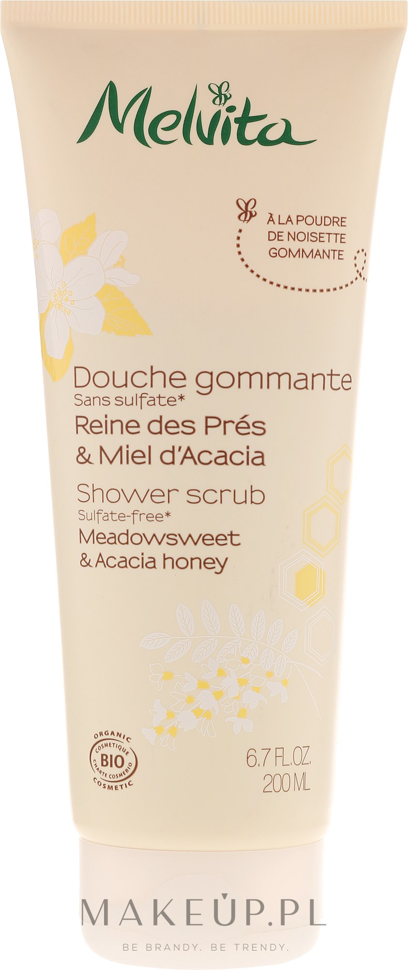 Scrub pod prysznic Wiązówka i miód akacjowy - Melvita Body Care Meadowsweet & Acacia Honey Shower Scrub — Zdjęcie 200 ml