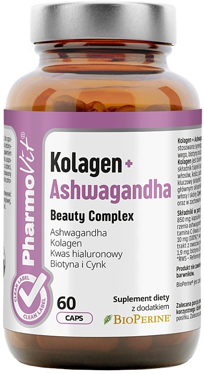 Suplement diety Kolagen + ashwagandha - Pharmovit Kolagen + Ashwagandha Beauty Complex — Zdjęcie N1