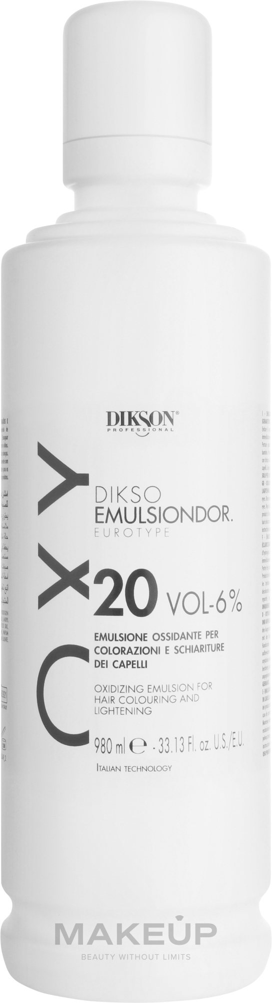 Oksykrem uniwersalny 6% - Dikson Tec Emulsiondor Eurotype 20 Volumi  — Zdjęcie 980 ml