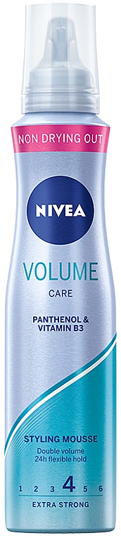 Pianka do włosów cienkich i pozbawionych objętości Ekstramocne utrwalenie - NIVEA Hair Care Volume Care Styling Mousse