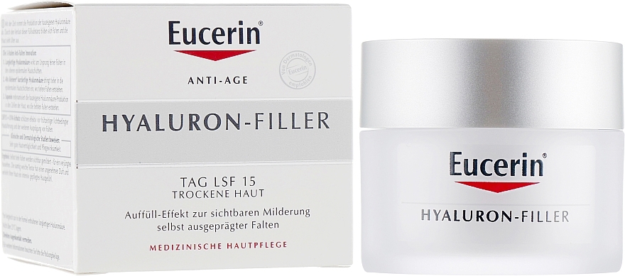 Przeciwzmarszczkowy krem na dzień do skóry suchej i wrażliwej SPF 15 - Eucerin Hyaluron-Filler Day Cream For Dry Skin — Zdjęcie N4