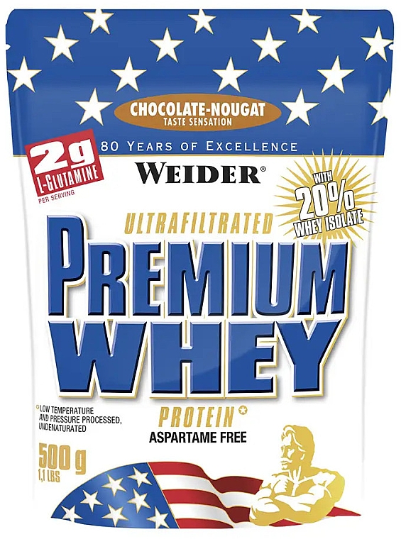 Białko w proszku, czekoladowy nugat - Weider Premium Whey Protein Chocolate Nougat — Zdjęcie N1