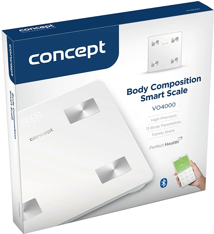 Waga łazienkowa VO4000, biała - Concept Body Composition Smart Scale — Zdjęcie N4