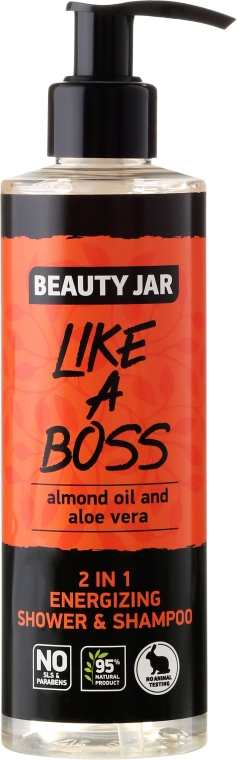 Energetyzujący żel pod prysznic i szampon 2 w 1 dla mężczyzn Like A Boss - Beauty Jar 2in1 Energizing Shower & Shampoo — Zdjęcie N1