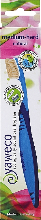 Szczoteczka do zębów z wymiennym włosiem, niebieska - Yaweco  — Zdjęcie N1