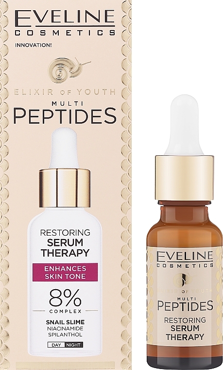 Serum-kuracja odbudowująca do twarzy - Eveline Cosmetics Elixir Of Youth Multi Peptides Restoring Serum Therapy — Zdjęcie N2