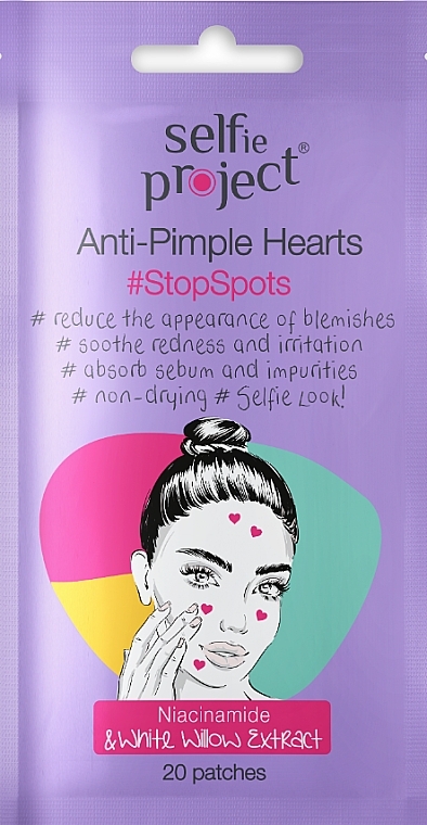Płatki na twarz przeciw przebarwieniom - Selfie Project Anti-Pimples Hearts — Zdjęcie N1