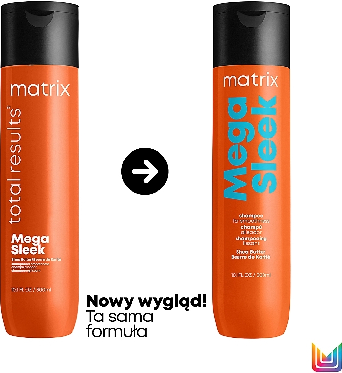 Wygładzający szampon z masłem shea - Matrix Total Results Mega Sleek Shampoo — Zdjęcie N2