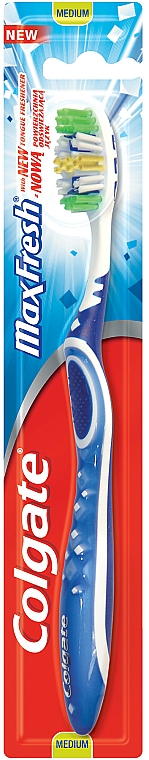 Szczoteczka do zębów, średnia twardość, niebieska - Colgate Max Fresh — Zdjęcie N1