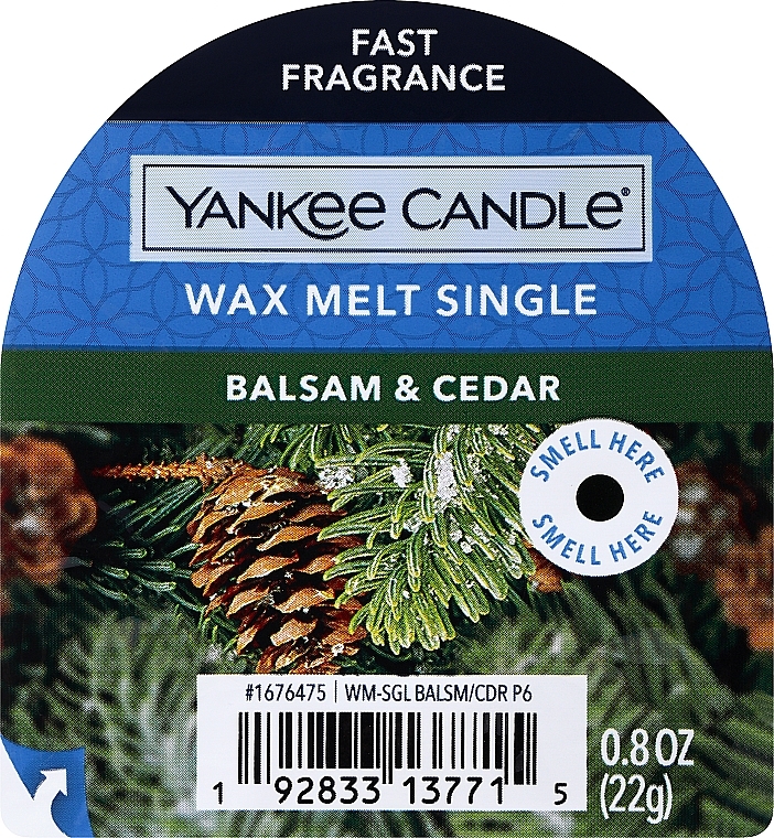 Wosk zapachowy - Yankee Candle Balsam & Cedar Wax Melts — Zdjęcie N1