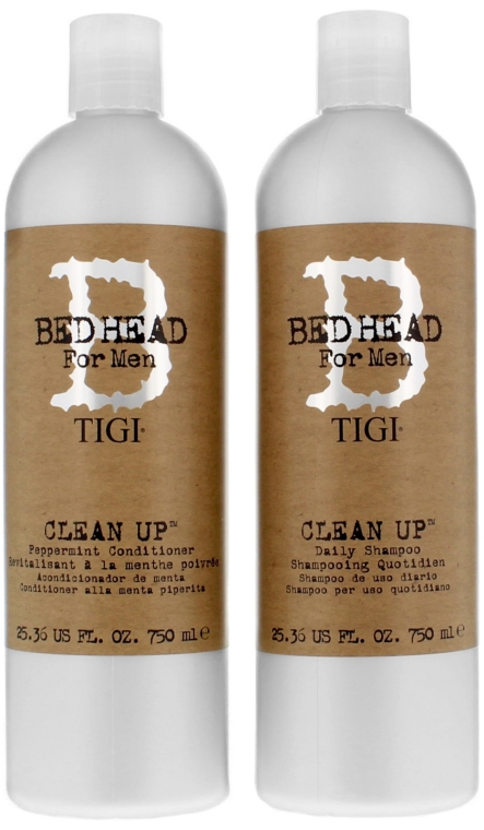 Zestaw kosmetyków do włosów dla mężczyzn - Tigi Bed Head Clean Up (shm 750 ml + cond 750 ml) — Zdjęcie N1