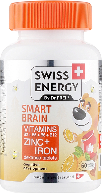 Witaminowe tabletki do żucia dla dzieci Cynk + Żelazo - Swiss Energy Smartvit Kids