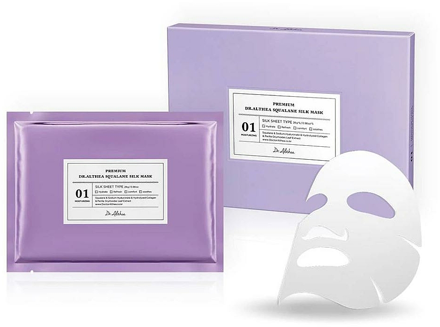 Nawilżająca maseczka w płachcie do twarzy ze skwalanem - Dr. Althea Premium Squalane Silk Mask — Zdjęcie N1