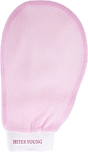 Złuszczająca rękawica do ciała, różowa - Sister Young Exfoliating Glove Pink — Zdjęcie N1