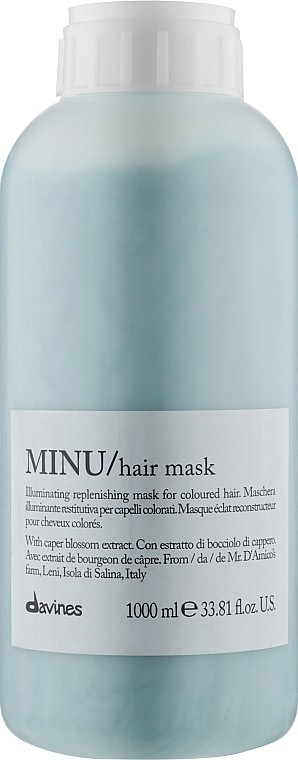 Rozświetlająca i odbudowująca maska do włosów koloryzowanych - Davines Minu Hair Mask — Zdjęcie N4