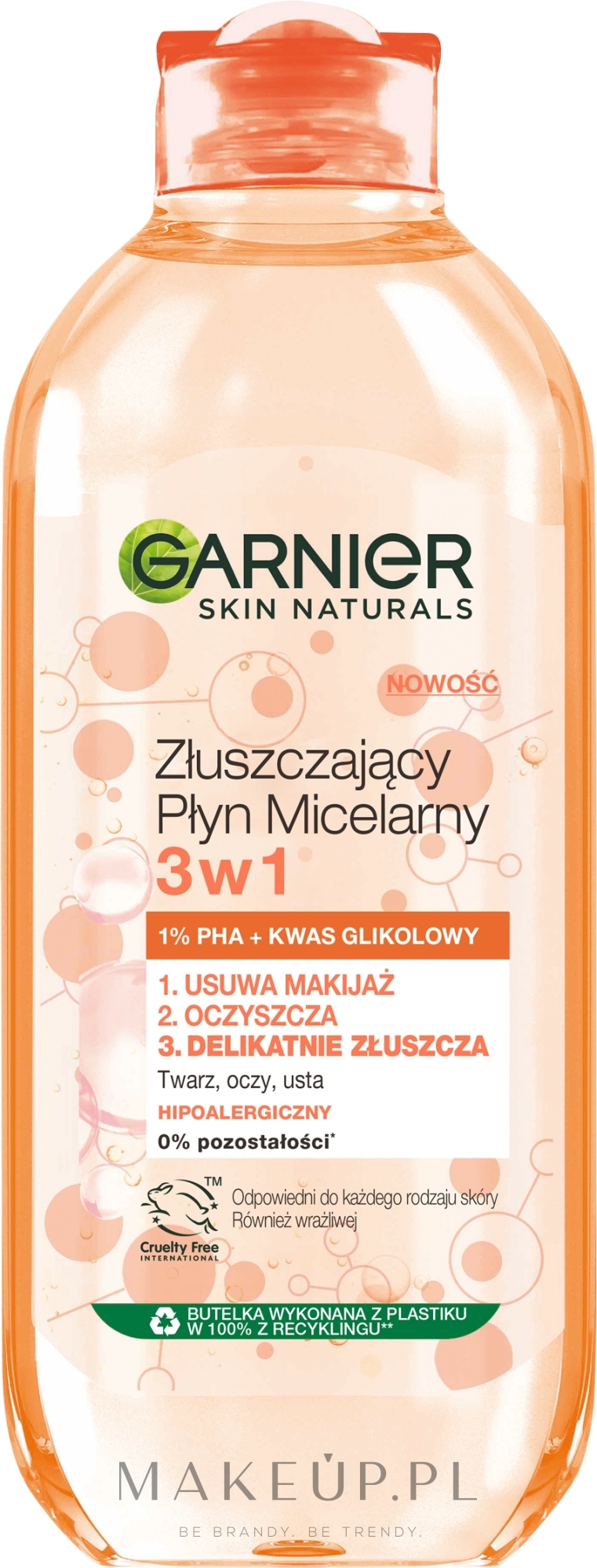 Złuszczający płyn micelarny 3 w 1 - Garnier Skin Naturals — Zdjęcie 400 ml