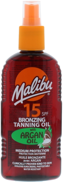 Brązujące masło do ciała - Malibu Bronzing Tanning Oil with Argan Oil SPF 15  — Zdjęcie N1