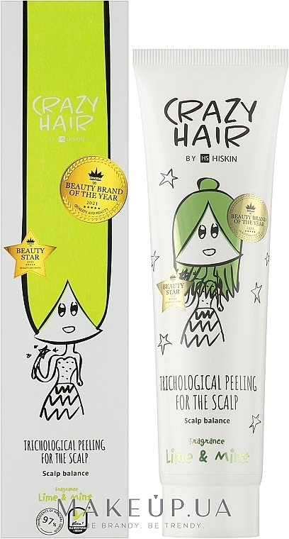 Trychologiczny peeling do skóry głowy Limonka i mięta - HiSkin Crazy Hair Trichological Peeling For The Scalp Lime & Mint  — Zdjęcie N2