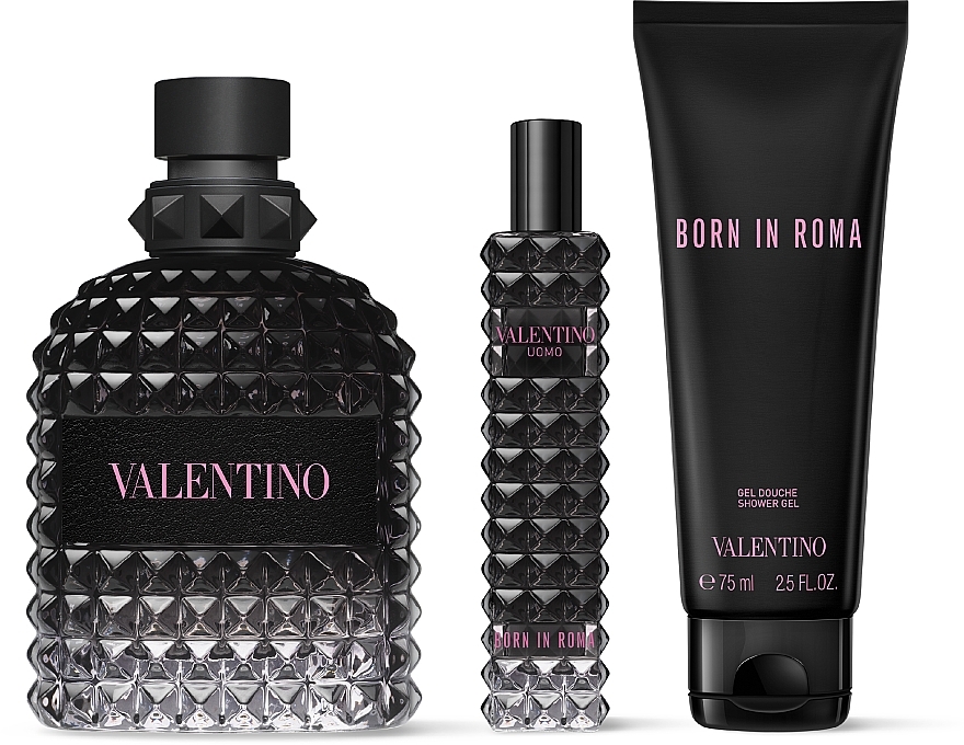 Valentino Uomo Born In Roma - Zestaw (edt/100ml + edt/15ml + sh/gel/75ml) — Zdjęcie N2