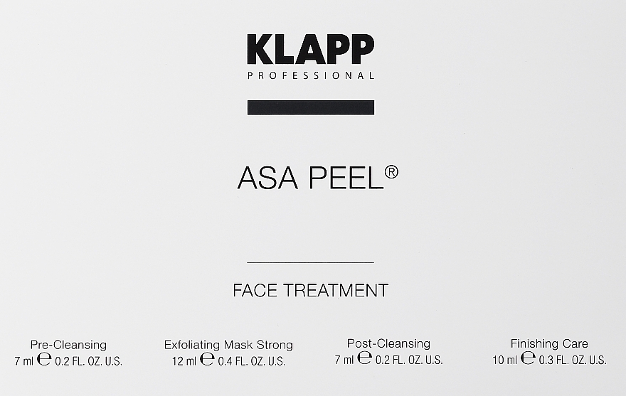 Zestaw Peeling wieloowocowy - Klapp ASA Peel Face Treatment (f/ton/7ml + peel/12ml + f/ton/7ml + f/cr/10ml) — Zdjęcie N1