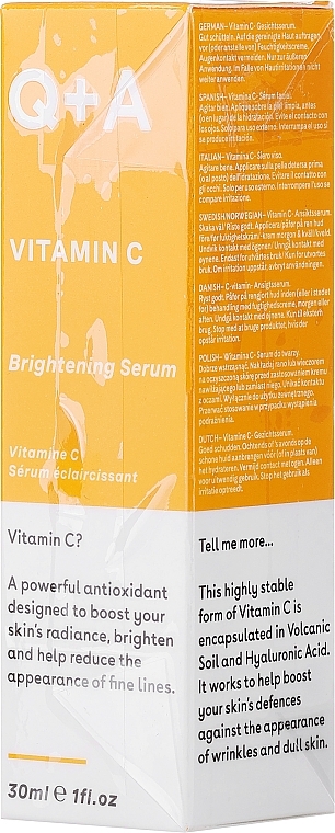 PRZECENA! Rozświetlające serum do twarzy z witaminą C - Q+A Vitamin C Brightening Serum * — Zdjęcie N1