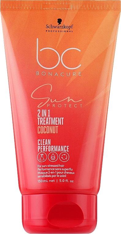 Kokosowa maseczka do włosów z filtrem przeciwsłonecznym 2 w 1 - Schwarzkopf Professional Bonacure Sun Protect 2-in-1 Treatment Coconut — Zdjęcie N1