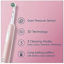 Elektryczna szczoteczka do zębów, różowa - Oral-B Pro 1 Cross Action Electric Toothbrush Pink — Zdjęcie N6