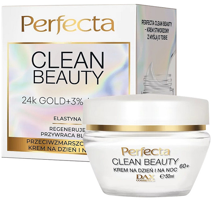 Przeciwzmarszczkowy krem do twarzy na dzień i na noc 60+ - Perfecta Clean Beauty Face Cream — Zdjęcie N1