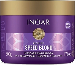 Maska do włosów zapobiegająca żółknięciu włosów - Inoar Absolut Speed Blond Anti-Yellow Mask — Zdjęcie N2