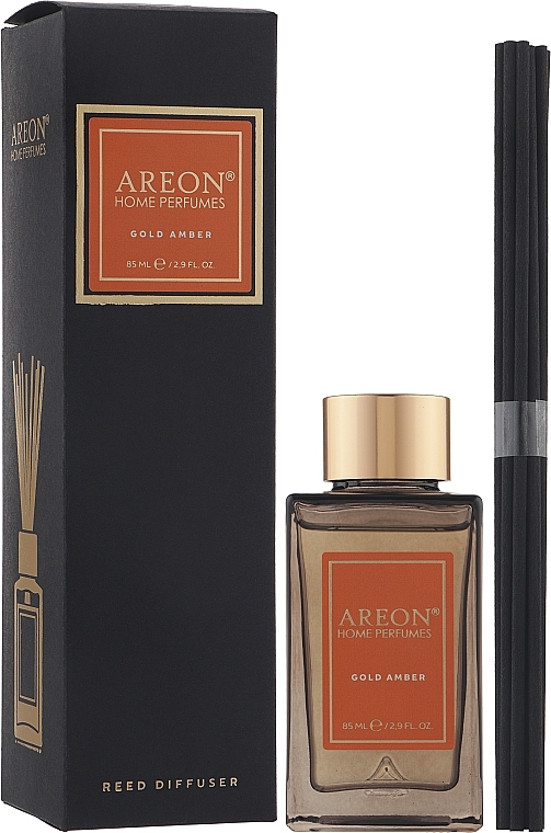 Dyfuzor zapachowy Gold Amber, PSL07 - Areon Home Perfume Gold Amber Reed Diffuser — Zdjęcie N4