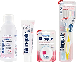 Kup Zestaw Ochrona dziąseł - Biorepair (t/paste/75ml + mouthwash/500ml + dental/floss + t/brush)