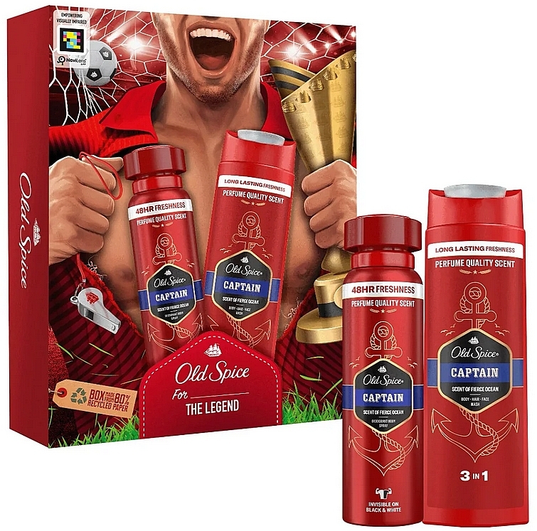 Zestaw - Old Spice The Legend Captain (wash/250ml + deo/spray/150ml)  — Zdjęcie N1